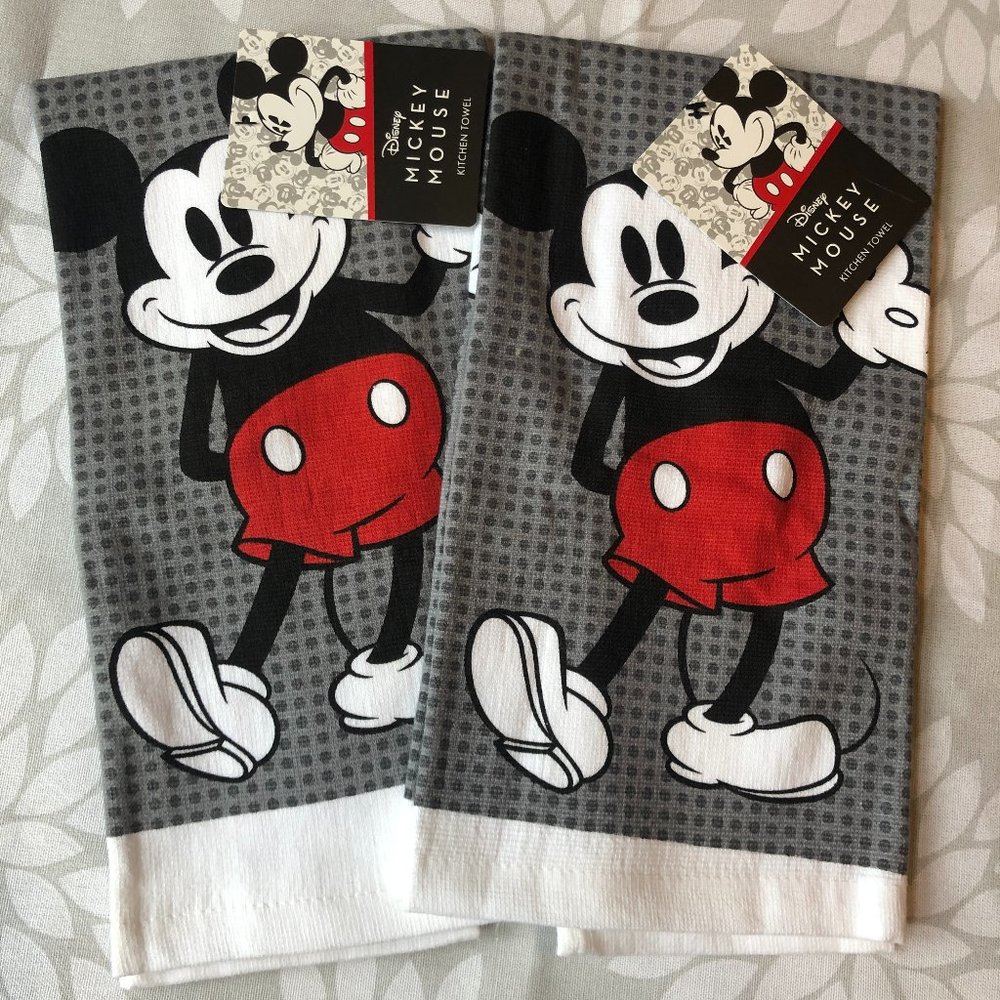NEW! Mickey Mouse kitchen dish towels set of 2